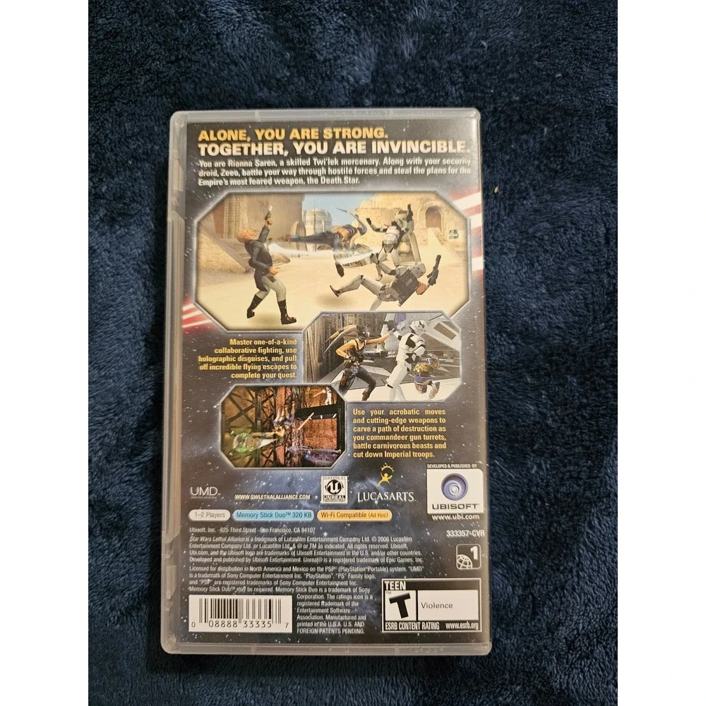 Star Wars Lethal Alliance Sony PSP Ubisoft Action Game CIB Complete Case Manual